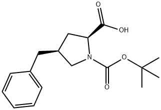 (4S)-1-BOC-4-苄基-L-脯氨酸 结构式