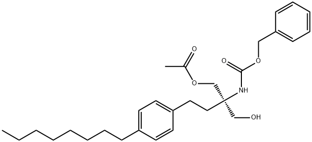[(1R)-1-[(Acetyloxy)methyl]-1-(hydroxymethyl)-3-(4-octylphenyl)propyl] -carbamic Acid Phenylmethyl Ester 结构式
