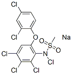 sodium chloro-N-[2,3,4-trichloro-6-(2,4-dichlorophenoxy)phenyl]methanesulphonamidate 结构式