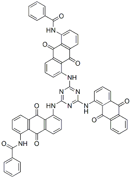 N,N'-[[6-[(9,10-dihydro-9,10-dioxo-1-anthryl)amino]-1,3,5-triazine-2,4-diyl]bis[imino(9,10-dihydro-9,10-dioxoanthracene-5,1-diyl)]]bis(benzamide) 结构式