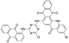 10-bromo-6-[[4-chloro-6-[(9,10-dihydro-9,10-dioxoanthryl)amino]-1,3,5-triazin-2-yl]amino]naphth[2,3-c]acridine-5,8,14(13H)-trione 结构式