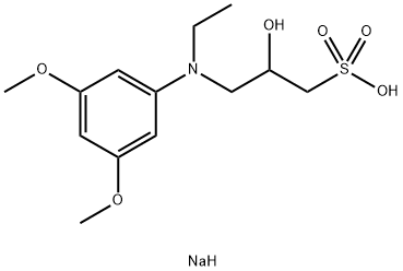 N-乙基-N-(2-羟基-3-磺丙基)-3,5-二甲氧基苯胺钠盐 结构式