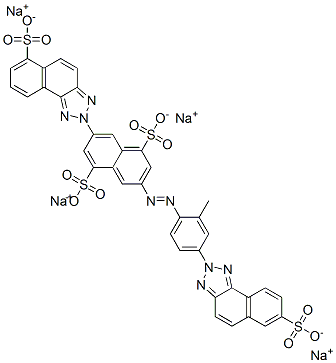 tetrasodium 3-[[2-methyl-4-(7-sulphonato-2H-naphtho[1,2-d]triazol-2-yl)phenyl]azo]-7-(6-sulphonato-2H-naphtho[1,2-d]triazol-2-yl)naphthalene-1,5-disulphonate 结构式