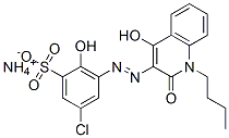 3-[(1-丁基-1,2-二氢-4-羟基-2-氧代-3-喹啉基)偶氮]-5-氯-2-羟基-苯磺酸单铵盐 结构式