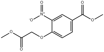 4-(2-氧代-2-甲氧基-乙氧基)-3-硝基-苯甲酸甲酯 结构式