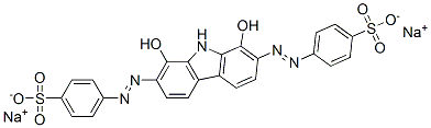 disodium 4,4'-[(1,8-dihydroxy-9H-carbazole-2,7-diyl)bis(azo)]bis(benzenesulphonate) 结构式