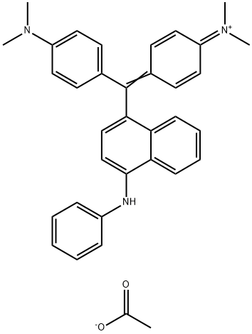 N-[4-[[4-(二甲氨基)苯基][4-(苯氨基)-1-萘基]亚甲基]-2,5-环己二烯-1-亚基]-N-甲基甲铵乙酸酯 结构式