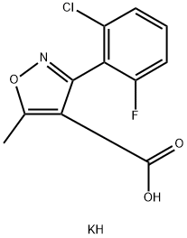 potassium 3-(2-chloro-6-fluorophenyl)-5-methylisoxazole-4-carboxylate 结构式