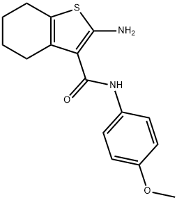 2-氨基-N-(4-甲氧苯基)-4,5,6,7-四氢苯并噻吩-3-甲酰胺 结构式