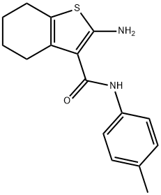 2-氨基-N-(4-甲基苯基)-4,5,6,7-四氢苯并噻吩-3-甲酰胺 结构式