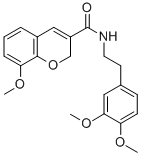 2H-1-BENZOPYRAN-3-CARBOXAMIDE, N-(2-(3,4-DIMETHOXYPHENYL)ETHYL)-8-METH OXY- 结构式