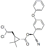 alpha-cyano-3-phenoxybenzyl [1S-[1alpha(R*),3beta]]-3-(2,2-dichlorovinyl)-2,2-dimethylcyclopropanecarboxylate 结构式