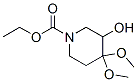 ethyl 3-hydroxy-4,4-dimethoxypiperidine-1-carboxylate 结构式