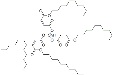 decyl (Z,Z,Z)-6-[[4-(decyloxy)-1,4-dioxobut-2-enyl]oxy]-6-dodecyl-4,8,11-trioxo-5,7,12-trioxa-6-stannadocosa-2,9-dienoate  结构式