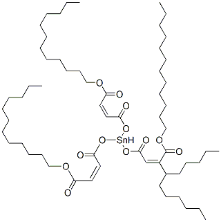 dodecyl (Z,Z,Z)-6-dodecyl-6-[[4-(dodecyloxy)-1,4-dioxobut-2-enyl]oxy]-4,8,11-trioxo-5,7,12-trioxa-6-stannatetracosa-2,9-dienoate 结构式