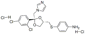 cis-4-[[2-(2,4-dichlorophenyl)-2-(1H-imidazol-1-ylmethyl)-1,3-dioxolan-4-yl]methylthio]aniline dihydrochloride 结构式