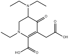 3-Pyridineacetic  acid,  2-carboxy-5-(diethylamino)-1-ethyl-1,4,5,6-tetrahydro-4-oxo- 结构式