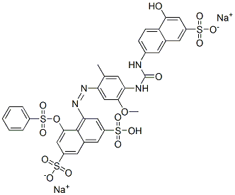 disodium hydrogen 4-[[4-[[[(5-hydroxy-7-sulphonato-2-naphthyl)amino]carbonyl]amino]-5-methoxy-o-tolyl]azo]-5-[(phenylsulphonyl)oxy]naphthalene-2,7-disulphonate 结构式