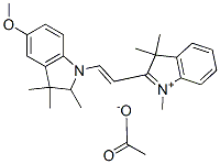 2-[2-(2,3-二氢-5-甲氧基-2,3,3-三甲基-1H-吲哚-1-基)乙烯基]-1,3,3-三甲基-3H-吲哚翁乙酸盐 结构式