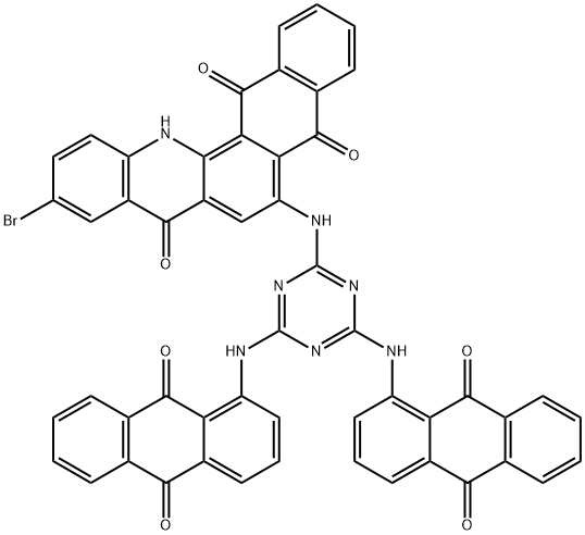 6-[[4,6-bis[(9,10-dihydro-9,10-dioxoanthryl)amino]-1,3,5-triazin-2-yl]amino]-10-bromonaphth[2,3-c]acridine-5,8,14(13H)-trione  结构式