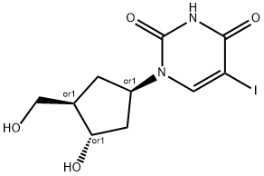 2,4(1H,3H)-Pyrimidinedione,1-[3-hydroxy-4-(hydroxymethyl)- cyclopentyl ]-5-iodo-, (1alpha,3beta,4alpha)-(+ -)- 结构式