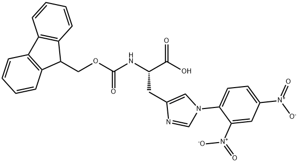 1-(2,4-二硝基苯基)-N-[(9H-芴-9-基甲氧基)羰基]-L-组氨酸 结构式