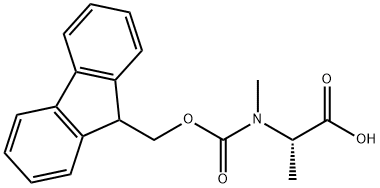 FMOC-N-甲基-L-丙氨酸 结构式