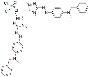 1,4-二甲基-3-[[4-[甲基(苯甲基)氨基]苯基]偶氮基]-1H-1,2,4-三唑翁(T-4)-四氯锌酸盐 结构式