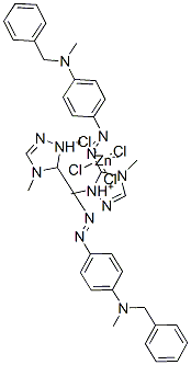 bis[5-[[4-[benzylmethylamino]phenyl]azo]-1,4-dimethyl-1H-1,2,4-triazolium] tetrachlorozincate(2-) 结构式