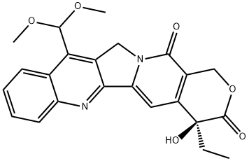 (S)-11-DiMethoxyMethyl-4-ethyl-4-hydroxy-1,12-dihydro-4H-2-oxa-6,12a
-diaza-dibenzo[b,h]fluorene-3,13-dione 结构式