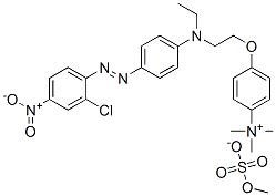 4-[2-[[4-[(2-chloro-4-nitrophenyl)azo]phenyl]ethylamino]ethoxy]-N,N,N-trimethylanilinium methyl sulphate 结构式