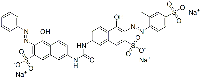 trisodium 4-hydroxy-7-[[[[5-hydroxy-6-[(2-methyl-4-sulphonatophenyl)azo]-7-sulphonato-2-naphthyl]amino]carbonyl]amino]-3-(phenylazo)naphthalene-2-sulphonate  结构式