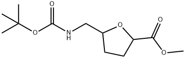 5-((((叔丁氧基羰基)氨基)甲基)四氢呋喃-2-羧酸甲酯 结构式