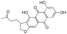 2,3-Dihydro-4,6,8-trihydroxy-3-(3-oxobutyl)anthra[2,3-b]furan-5,10-dione 结构式