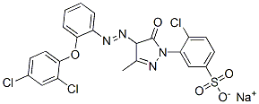 sodium 4-chloro-3-[4-[[2-(2,4-dichlorophenoxy)phenyl]azo]-4,5-dihydro-3-methyl-5-oxo-1H-pyrazol-1-yl]benzenesulphonate 结构式