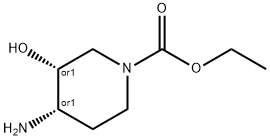 ethyl cis-4-amino-3-hydroxypiperidine-1-carboxylate 结构式