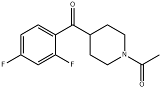 1-乙酰基-4-(2',4'-二氟苯甲酰基)哌啶 结构式