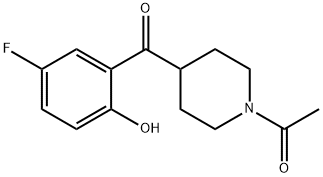 1-乙酰基-4-(5-氟-2-羟基苯甲酰基)哌啶 结构式