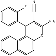 1H-Naphtho[1,2-b]pyran-2-carbonitrile, 3-amino-1-(2-fluorophenyl)- 结构式