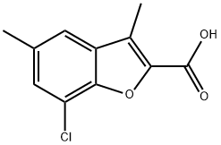 7-CHLORO-3,5-DIMETHYL-2-BENZOFURANCARBOXYLIC ACID 结构式