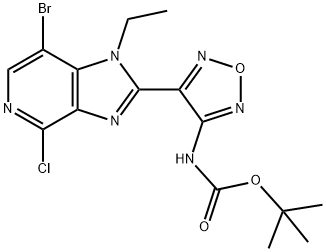 (4-(7-溴-4-氯-1-乙基-1H-咪唑并[4,5-C]吡啶-2-基)-1,2,5-恶二唑-3- 结构式