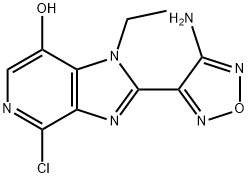 2-(4-氨基-1,2,5-噁二唑-3-基)-4-氯-1-乙基-1H-咪唑并[4,5-C]吡啶-7- 结构式