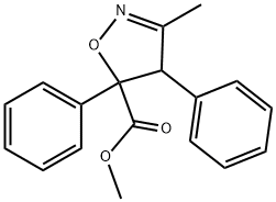 5-Isoxazolecarboxylic  acid,  4,5-dihydro-3-methyl-4,5-diphenyl-,  methyl  ester 结构式