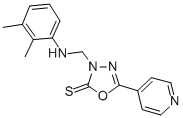 1,3,4-Oxadiazole-2(3H)-thione, 3-(((2,3-dimethylphenyl)amino)methyl)-5 -(4-pyridinyl)- 结构式
