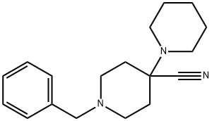 N-苄基-4-氰基-4-(1-哌啶)-哌啶 结构式