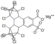 magnesium 1,2,3,4,5,6,7,8,13,13,14,14-dodecachloro-1,4,4a,4b,5,8,8a,12b-octahydro-11-sulphonato-1,4:5,8-dimethanotriphenylene-10-carboxylate 结构式