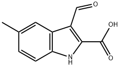 3-甲酰基-5-甲基-1H-吲哚-2-羧酸 结构式