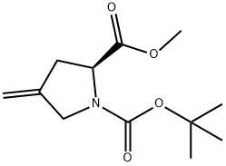 N-BOC-4-亚甲基-L-脯氨酸甲酯 结构式
