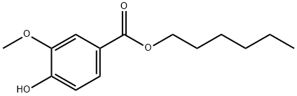 4-羟基-3-甲氧基苯甲酸己酯 结构式