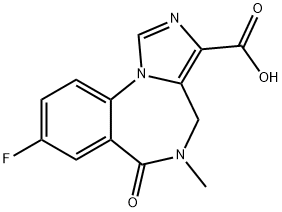 4H-咪唑并[1,5-A][1,4]苯并二氮杂环庚烷-3-甲酸, 8-氟-5,6-二氢-5-甲基-6-氧代- 结构式